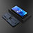 Oppo A55 5G用ハイブリットバンパーケース スタンド プラスチック 兼シリコーン カバー マグネット式 T02 Oppo ネイビー