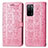 Oppo A55 5G用手帳型 レザーケース スタンド パターン カバー S03D Oppo ピンク