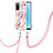 Oppo A56 5G用シリコンケース ソフトタッチラバー バタフライ パターン カバー 携帯ストラップ Y02B Oppo ピンク