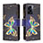 Oppo A56S 5G用手帳型 レザーケース スタンド パターン カバー B04F Oppo ブラック