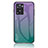 Oppo A57 4G用ハイブリットバンパーケース プラスチック 鏡面 虹 グラデーション 勾配色 カバー LS1 Oppo マルチカラー