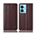 Oppo A58 4G用手帳型 レザーケース スタンド カバー H10P Oppo ブラウン