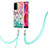Oppo A74 5G用シリコンケース ソフトタッチラバー バタフライ パターン カバー 携帯ストラップ Y03B Oppo カラフル