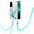 Oppo A74 5G用シリコンケース ソフトタッチラバー バタフライ パターン カバー 携帯ストラップ Y05B Oppo グリーン