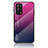 Oppo A74 5G用ハイブリットバンパーケース プラスチック 鏡面 虹 グラデーション 勾配色 カバー LS1 Oppo ローズレッド