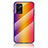 Oppo A76用ハイブリットバンパーケース プラスチック 鏡面 虹 グラデーション 勾配色 カバー LS2 Oppo オレンジ