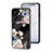 Oppo A77 5G用ハイブリットバンパーケース プラスチック 鏡面 花 カバー Oppo ブラック
