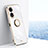 Oppo A78 5G用極薄ソフトケース シリコンケース 耐衝撃 全面保護 アンド指輪 マグネット式 バンパー XL1 Oppo ホワイト