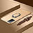 Oppo A92用ケース 高級感 手触り良い メタル兼プラスチック バンパー アンド指輪 亦 ひも Oppo ゴールド