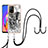 Oppo A94 5G用シリコンケース ソフトタッチラバー バタフライ パターン カバー 携帯ストラップ YB8 Oppo グレー