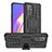 Oppo A95 5G用ハイブリットバンパーケース スタンド プラスチック 兼シリコーン カバー JX2 Oppo ブラック