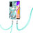 Oppo A95 5G用シリコンケース ソフトタッチラバー バタフライ パターン カバー 携帯ストラップ Y01B Oppo ライトグリーン