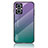 Oppo A96 5G用ハイブリットバンパーケース プラスチック 鏡面 虹 グラデーション 勾配色 カバー LS1 Oppo マルチカラー