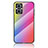Oppo A96 5G用ハイブリットバンパーケース プラスチック 鏡面 虹 グラデーション 勾配色 カバー LS2 Oppo ピンク