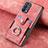 Oppo F19用シリコンケース ソフトタッチラバー レザー柄 カバー SD1 Oppo ピンク