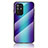 Oppo F19 Pro+ Plus 5G用ハイブリットバンパーケース プラスチック 鏡面 虹 グラデーション 勾配色 カバー LS2 Oppo ネイビー