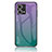 Oppo F21s Pro 4G用ハイブリットバンパーケース プラスチック 鏡面 虹 グラデーション 勾配色 カバー LS1 Oppo マルチカラー