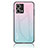 Oppo F21s Pro 4G用ハイブリットバンパーケース プラスチック 鏡面 虹 グラデーション 勾配色 カバー LS1 Oppo シアン