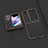 Oppo Find N2 Flip 5G用ハイブリットバンパーケース 高級感 手触り良いレザー柄 兼プラスチック BH13 Oppo ブラック