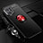 Oppo Find X5 5G用極薄ソフトケース シリコンケース 耐衝撃 全面保護 アンド指輪 マグネット式 バンパー JM3 Oppo レッド・ブラック