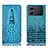 Oppo K10 5G用手帳型 レザーケース スタンド カバー H03P Oppo ブルー