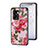 Oppo K10 5G India用ハイブリットバンパーケース プラスチック 鏡面 花 カバー Oppo レッド