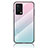 Oppo K9 5G用ハイブリットバンパーケース プラスチック 鏡面 虹 グラデーション 勾配色 カバー LS1 Oppo シアン