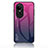 Oppo Reno10 Pro 5G用ハイブリットバンパーケース プラスチック 鏡面 虹 グラデーション 勾配色 カバー LS1 Oppo ローズレッド