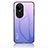 Oppo Reno10 Pro 5G用ハイブリットバンパーケース プラスチック 鏡面 虹 グラデーション 勾配色 カバー LS1 Oppo ラベンダー