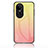 Oppo Reno10 Pro 5G用ハイブリットバンパーケース プラスチック 鏡面 虹 グラデーション 勾配色 カバー LS1 Oppo イエロー