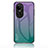 Oppo Reno10 Pro 5G用ハイブリットバンパーケース プラスチック 鏡面 虹 グラデーション 勾配色 カバー LS1 Oppo マルチカラー