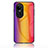 Oppo Reno10 Pro 5G用ハイブリットバンパーケース プラスチック 鏡面 虹 グラデーション 勾配色 カバー LS2 Oppo オレンジ