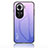Oppo Reno11 5G用ハイブリットバンパーケース プラスチック 鏡面 虹 グラデーション 勾配色 カバー LS1 Oppo ラベンダー