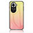 Oppo Reno11 5G用ハイブリットバンパーケース プラスチック 鏡面 虹 グラデーション 勾配色 カバー LS1 Oppo イエロー