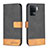 Oppo Reno5 Lite用手帳型 レザーケース スタンド カバー B02F Oppo ブラック
