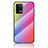 Oppo Reno5 Lite用ハイブリットバンパーケース プラスチック 鏡面 虹 グラデーション 勾配色 カバー LS2 Oppo ピンク