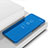 Oppo Reno5 Lite用手帳型 レザーケース スタンド 鏡面 カバー Oppo ネイビー