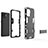 Oppo Reno5 Lite用ハイブリットバンパーケース スタンド プラスチック 兼シリコーン カバー T01 Oppo 