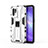 Oppo Reno5 Z 5G用ハイブリットバンパーケース スタンド プラスチック 兼シリコーン カバー マグネット式 Oppo ホワイト