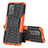 Oppo Reno5 Z 5G用ハイブリットバンパーケース スタンド プラスチック 兼シリコーン カバー JX1 Oppo オレンジ