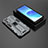 Oppo Reno6 5G用ハイブリットバンパーケース スタンド プラスチック 兼シリコーン カバー マグネット式 T02 Oppo グレー