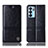 Oppo Reno6 5G用手帳型 レザーケース スタンド カバー H06P Oppo ブラック