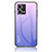 Oppo Reno7 4G用ハイブリットバンパーケース プラスチック 鏡面 虹 グラデーション 勾配色 カバー LS1 Oppo ラベンダー