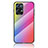 Oppo Reno7 Pro 5G用ハイブリットバンパーケース プラスチック 鏡面 虹 グラデーション 勾配色 カバー LS2 Oppo ピンク