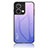 Oppo Reno9 5G用ハイブリットバンパーケース プラスチック 鏡面 虹 グラデーション 勾配色 カバー LS1 Oppo ラベンダー