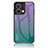 Oppo Reno9 5G用ハイブリットバンパーケース プラスチック 鏡面 虹 グラデーション 勾配色 カバー LS1 Oppo マルチカラー