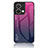 Oppo Reno9 5G用ハイブリットバンパーケース プラスチック 鏡面 虹 グラデーション 勾配色 カバー LS1 Oppo 