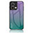 Oppo Reno9 Pro 5G用ハイブリットバンパーケース プラスチック 鏡面 虹 グラデーション 勾配色 カバー LS1 Oppo マルチカラー