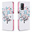 Realme 8 5G用手帳型 レザーケース スタンド パターン カバー B01F Realme ホワイト