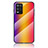 Realme 8 5G用ハイブリットバンパーケース プラスチック 鏡面 虹 グラデーション 勾配色 カバー LS2 Realme オレンジ